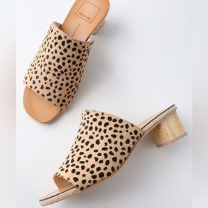 Dolce Vita Kiara leopard pony fur mules size 6